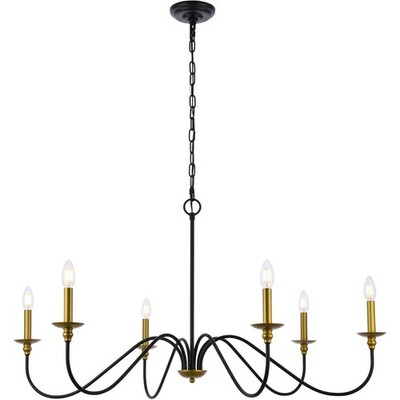 Living District LD5056D42BRB Rohan Chandelier Brass and Black