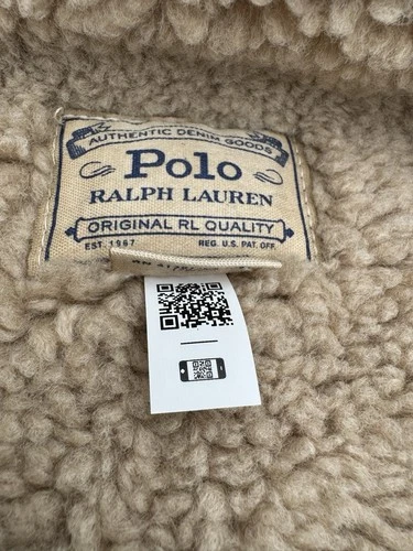 Polo Ralph Lauren Sherpa Fleece Lined Denim Trucker Jean Jacket Men’s Size L image 18