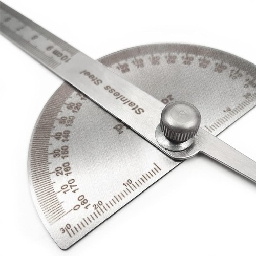 2pcs 0°-180° Stainless Steel Protractor Angle Finder Arm Rotary Measuring Ruler - Picture 2 of 8