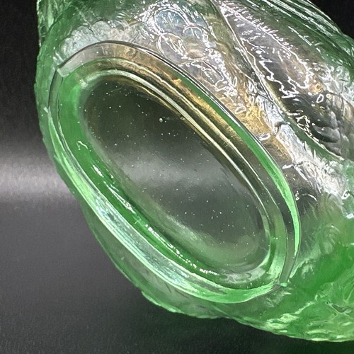 Vintage 30er Jahre Fenton grün Uranglas Schwan Bonboniere - Bild 18 von 24