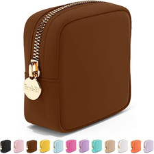 Makeup Bag Travel Cosmetics Pouch and Toiletry Bag, Nylon Zipper Pouch Purse, Cu