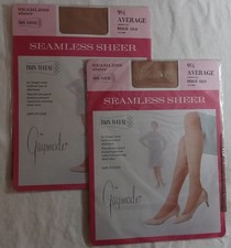 Vintage JC Penney Gaymode Seamless Sheer Pantyhose 9.5 Average Beige Glo Lot 2