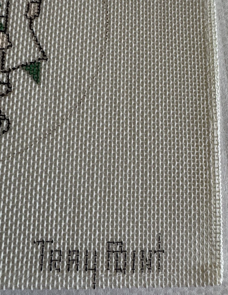 Vtg Tray Point Little Choir Boy Sing Christmas Round Ornament Needlepoint Canvas - Image 3 of 4