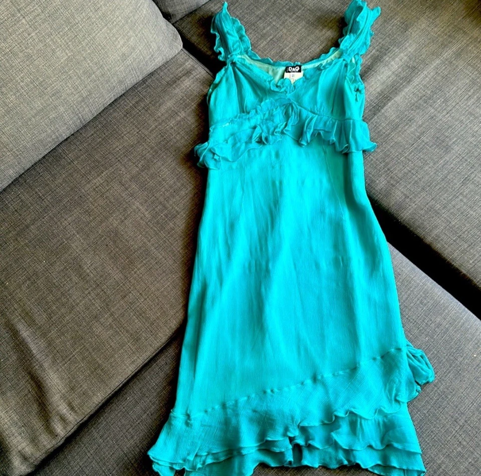 Vestido Original $1195 DOLCE & GABBANA 100% SEDA GASA 40IT / 10 UK Foto 3 de 4