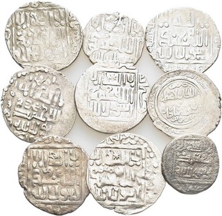 FITZ Islamic Mongol Empire Ihlkahanids Lot 9 Coins Silver ØMBM257