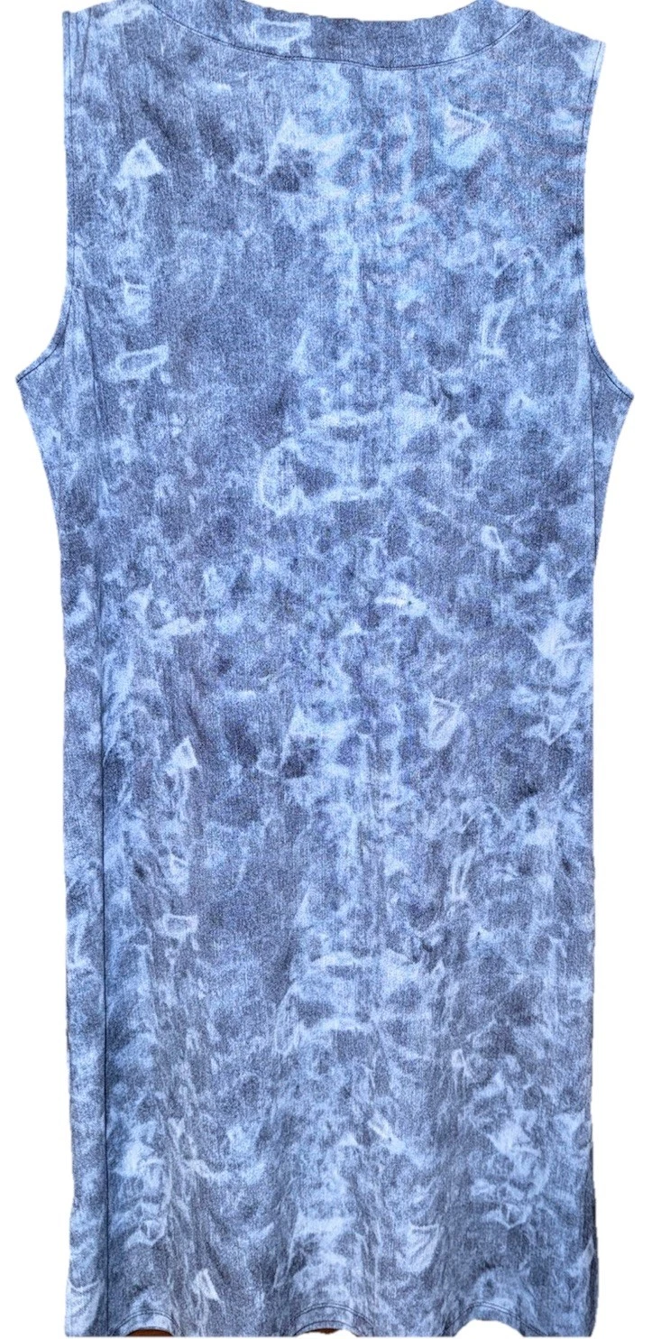 Abito donna Michael Kors senza maniche tinto in cravatta stringato blu nuovo con etichette taglia M ret. $101 50