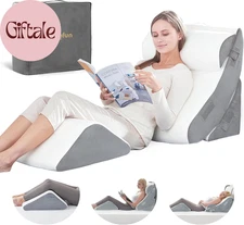 4Pcs Orthopedic Bed Wedge Pillow Set for Post Surgery, Memory Foam for Sleeping,