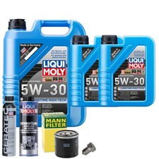 Motoröl 5W30 LIQUI MOLY 7L+MANN Ölfilter+Spülung+Cera Tec+Ölablassschraube
