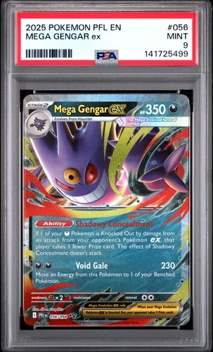 2025 POKEMON PFL EN-PHANTASMAL FLAMES #056 MEGA GENGAR EX PSA 9
