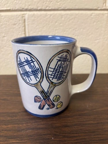 Vintage Louisville Stoneware Tennis Theme Kentucky Sport Mug 2002 RCRL Runner Up