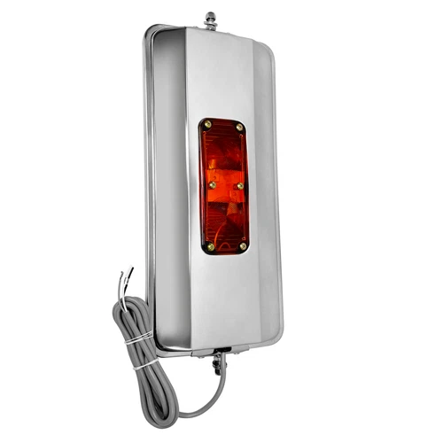 7"X16" Stainless Steel West Coast Heated Mirror with Clearance Lig SEMI TRUCKS