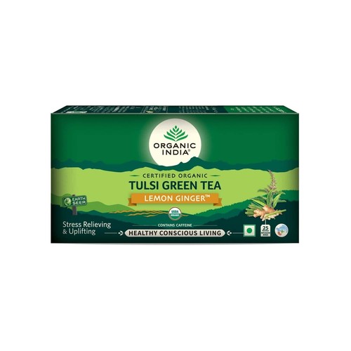 ORGANIC INDIA Tulsi Green Tea Lemon Ginger - 25 Tea Bags - Picture 5 of 5