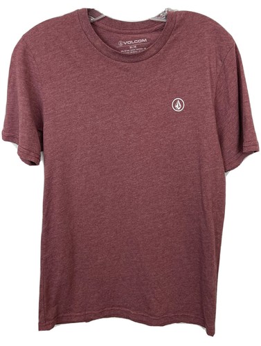 Volcom Sketched T-Shirt Mens Sz MEDIUM Heathered Dark Red Burgundy Logo CL1 - Picture 1 of 5