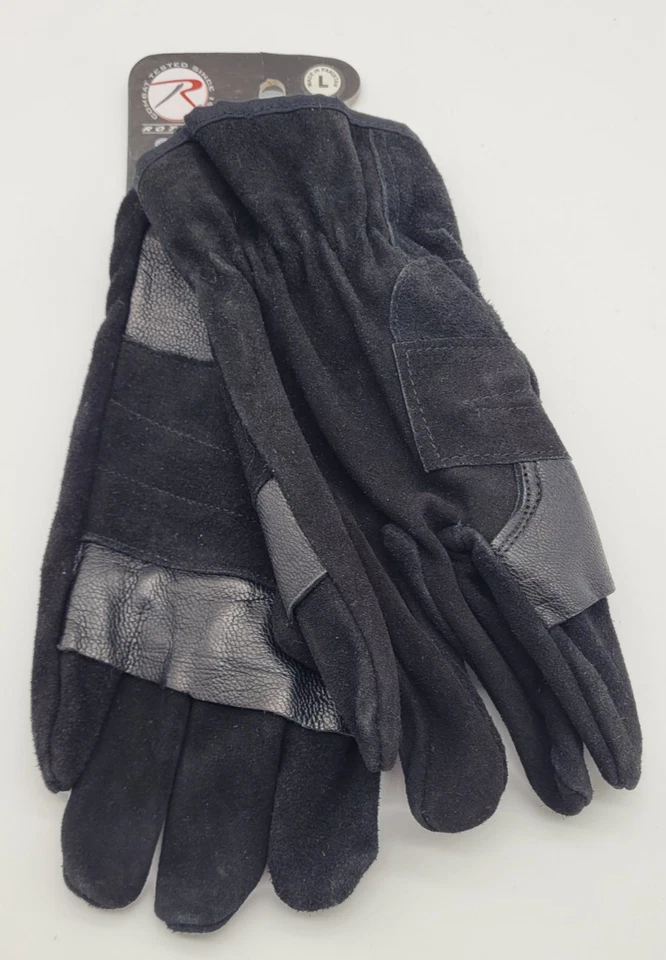 ROTCO SWAT/Fast Rope Rescue 手套大号 #3482 黑色牛皮/山羊皮皮革 — 第 2/4 张图片