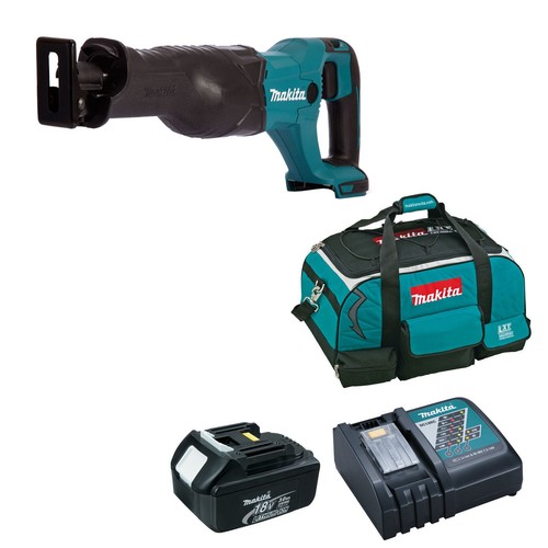 MAKITA 18V DJR186 RECIPROCATING SAW 1 x BL1830, 1 x DC18RC, 4 PIECE BAG