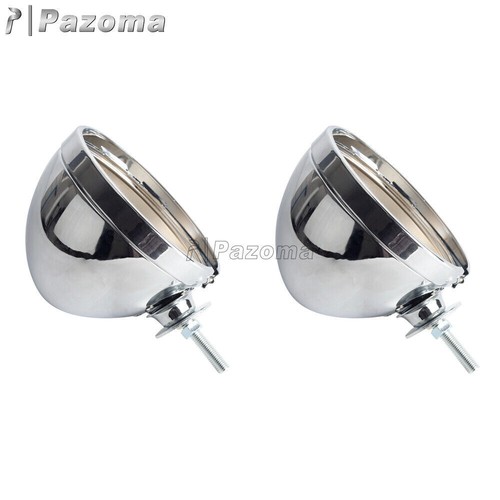 Carcasa de faro estilo Dietz cromada de 7" para Harley Dyna Softail 2 piezas - Imagen 7 de 8