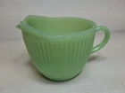 Vtg Fire King Like Jadeite Ribbed Creamer Jane Ray Green Glass Kitchen