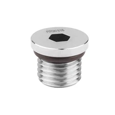 FITOK 316 SS Hollow Hex Plug with O-Ring, 5/16-24 Male SAE/MS Straight Thread