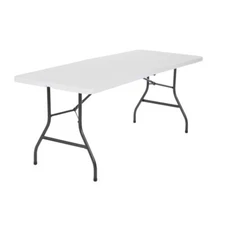 Cosco 6' Steel Frame Folding Plastic Center Table - White (14678WSL)
