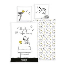Peanuts Bettwäsche glatt Rhythm of Harmony Snoopy Woodstock Baumwolle 135 x 200