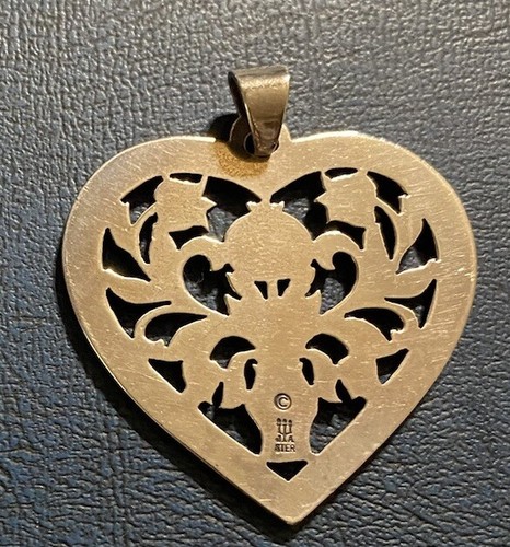 James Avery Herz Granatapfel Blumen Vase großer Anhänger Sterlingsilber nicht mehr produziert - Bild 7 von 9
