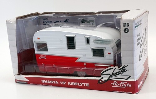 Greenlight 1/24 Scale Diecast 18225 - Shasta 15' Airflyte - Red/White - Picture 5 of 5