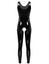 Women's Wetlook Patent Leather Mock Neck Catsuit – Long Sleeve Zipper Bodysuit For Cosplay Nightclub