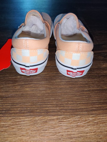 Vans Classic Slip On Checkerboard Bleached Peach/White Men's Size 3.5 Women 5 - Picture 7 of 9