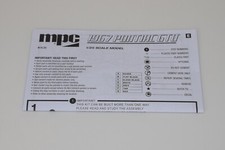 MPC 1967 PONTIAC GTO  #710L/12 ⭐PARTS⭐ INSTRUCTION BOOKLET 1:25