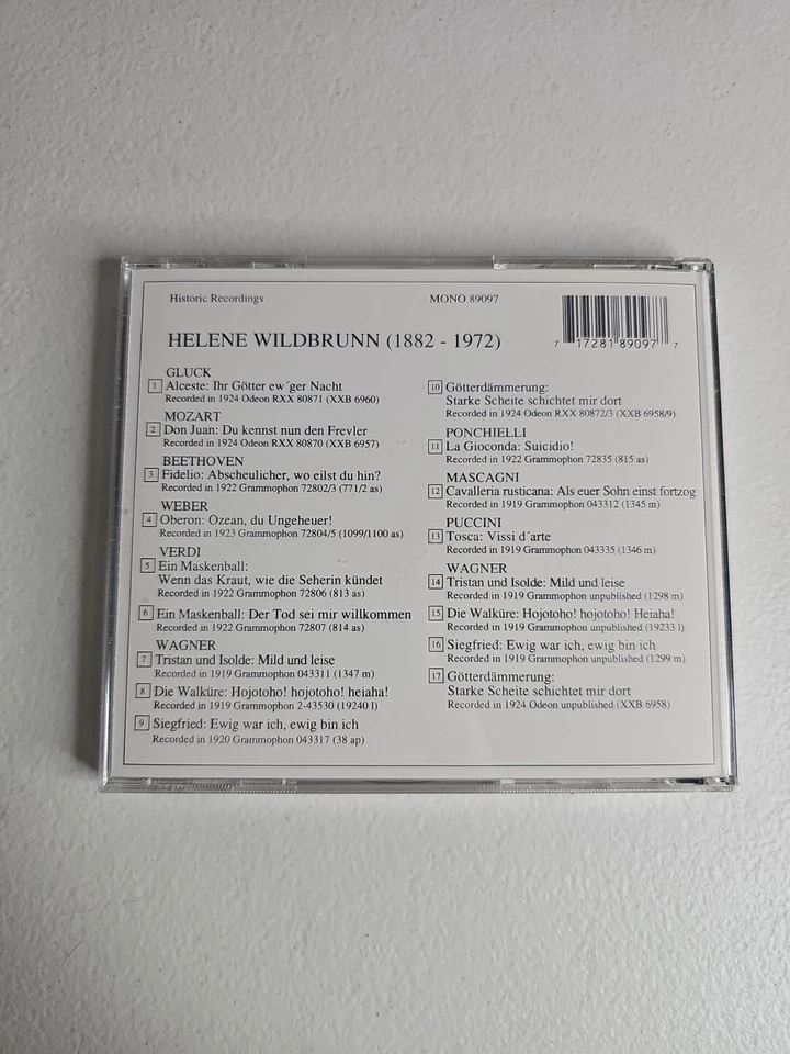 Компакт-диск Opera Helene Wildbrunn Lebendige Vergangenheit моно 89097 исторические записи - Изображение 2 из 3