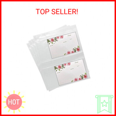 recipe card protectors for binder Meadowsweet Kitchens Plastic 3 ring binders, 15 Sheets (Archival 4x6 15 ct) : Office Products two per side) 100% polypropylene Recipe card sheet protectors for