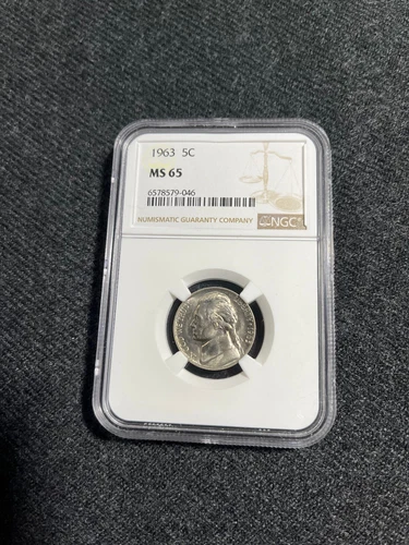 1963- 5 Cent- NGC Graded MS65