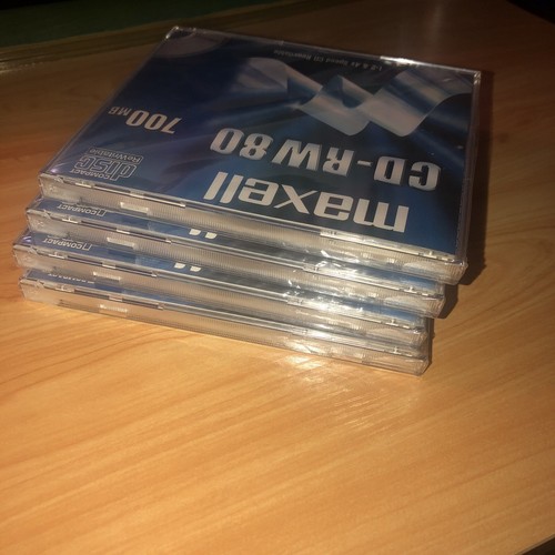 Maxell CD-RW 80 700MB Set of 4 Compact Discs CD 4x Speed Re-Writable *bn sealed - Photo 9/10