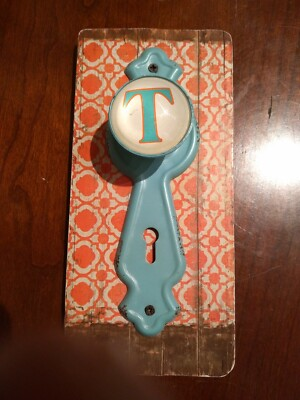 #ad #ad Vintage Troy Or Tennessee Team Logo Letter quot;Tquot; Door Handle Hook Orange amp; Teal $15.00