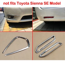 For Toyota Sienna 2011-2020 Front+Rear Fog Light Lamp Eyebrow Chrome Trim Cover