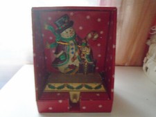 Vtg Stocking Holder Enamel Snowman Xmas Holiday Stocking Mantel Hook Holder 