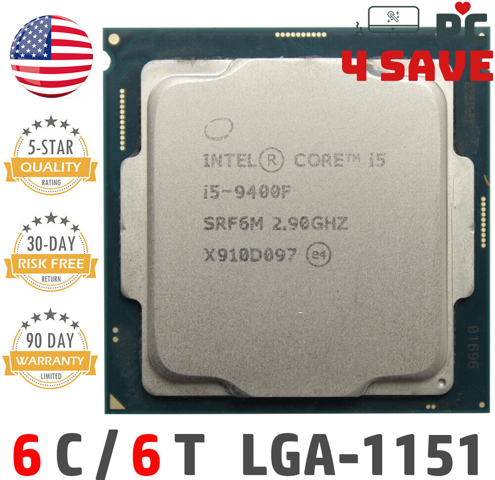 9th Gen Intel Core i5-9400F CPU 2.9GHz (Turbo 4.1GHz) LGA 9th Gen Intel Core i5-9400F CPU 2.9GHz (Turbo 4.1GHz) LGA