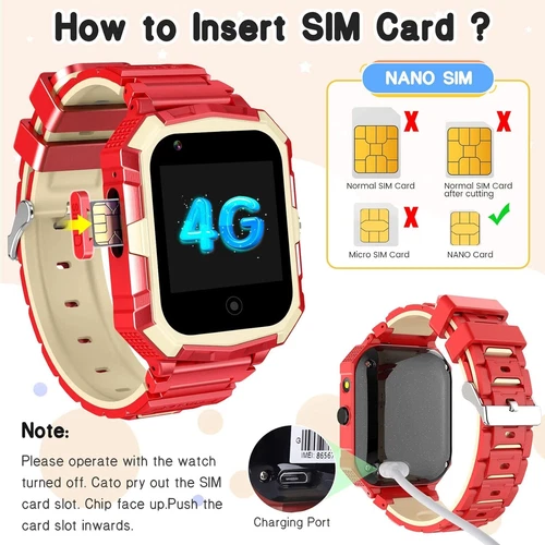 Kids 4G Smart Watchs Camera GSM Tracker SOS LBS Call Phone Game Watches Boy Girl - Bild 76 von 78
