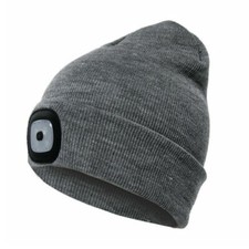 Unisex LED Beanie Hat With USB Rechargeable Battery 5 Hour High Powered Light UK
