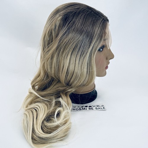 Ombre Blonde Long Wave Wig for Women 26inch Middle Part Long Curly Wig Synthetic - Picture 5 of 13