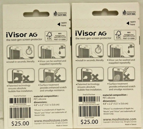 Apple iPhone 5, 5s, or 5c Screen Protector by Moshi iVisor AG Black or White - Picture 9 of 9