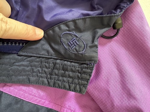 Vintage Columbia Windbreaker Jacket Women's Medium Color Block Lightweight Hood - Picture 3 of 11