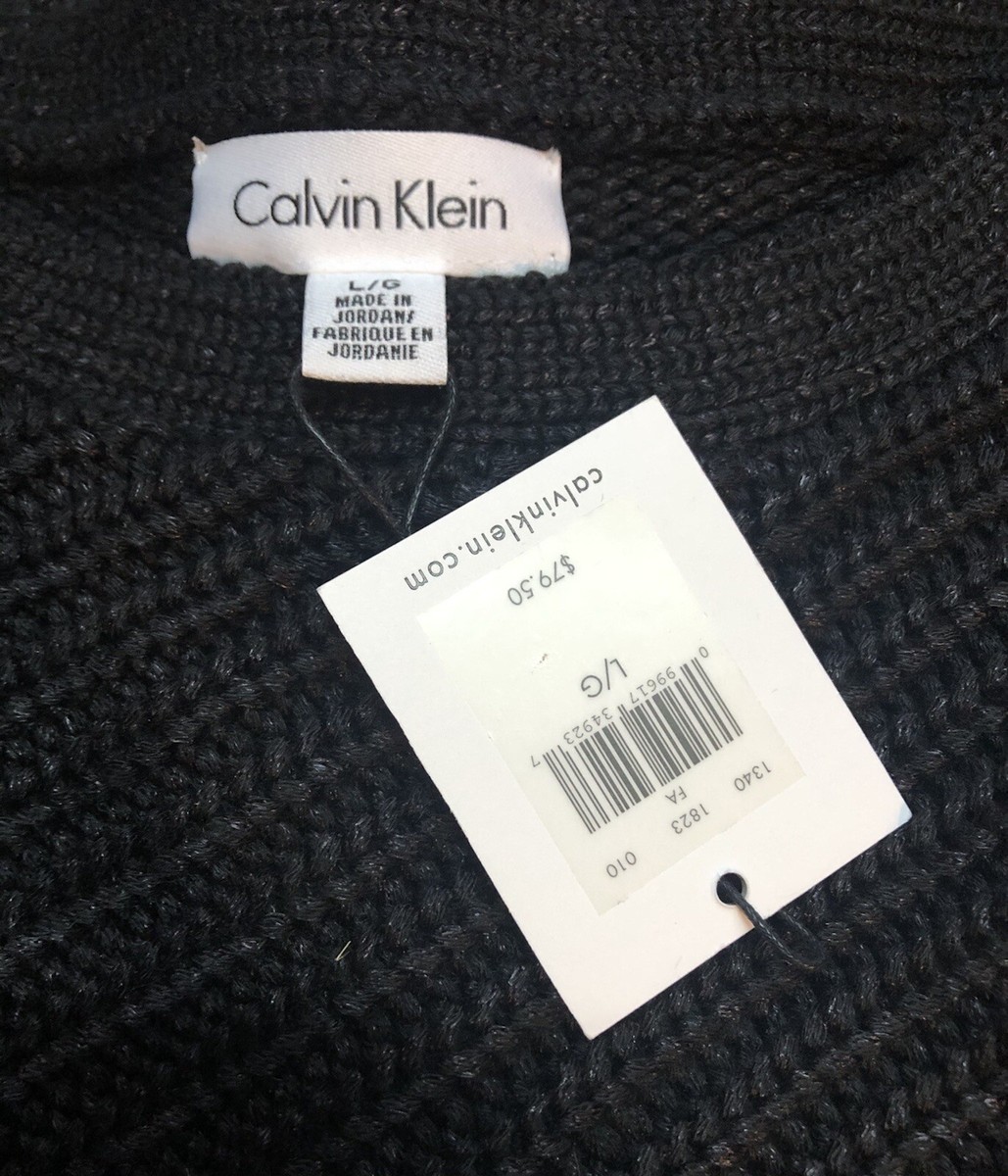 写真 Calvin Klein Sweater Sz L NWTS Black Zipper Side MUST SEE!! | eBay