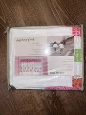 VALANCE FUN FLOWERS splash of bright appliqued flowers on pure white NEW