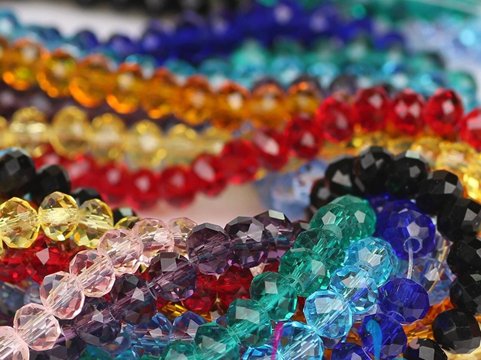 128pcs 8X10mm Faceted Rondelle Crystal Glass Loose Spacer Beads Craft Wholesale - Image 2 of 4