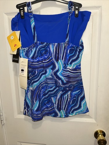 NWT Profile by Gottex 2 Piece Bikini Sz 34E Top & Sz 16 Bottoms New Blue/multi - Picture 4 of 12