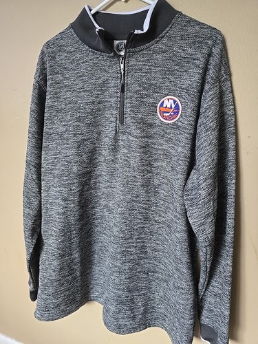New York Islanders Quarter Zip Sweatshirt Mens Size Large NHL Hockey - Picture 2 of 8
