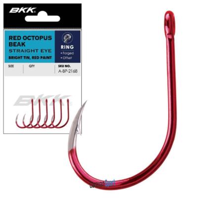 ANGELHAKEN MIT ÖSE BKK RED OCTOPUS BEAK STRAIGHT EYE SCHLEPPHAKEN FERRANTE MAR