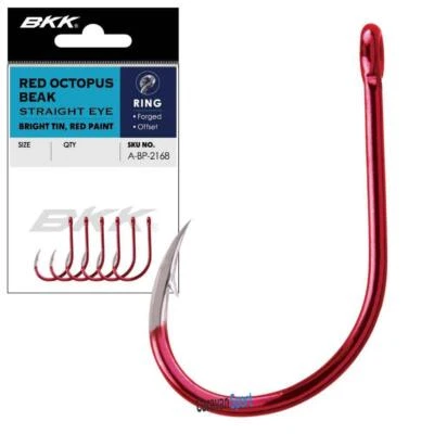 AMI DE PÊCHE À ŒILLET BKK RED OCTOPUS BEAK STRAIGHT EYE TRACTEUR FERRANTE MER - Photo 1/4