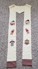 CLERGY OFFICIANT STOLE VESTMENT HAND MADE WHIMSICAL SYMBOLISM